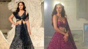 Starry Nights: Sara Ali Khan and Disha Patani glitter in sequinned ethnic lehenga