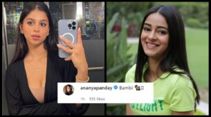 Suhana Khan keeps it sheer in black wrap dress, Ananya Panday calls her ‘Bambi’