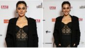 Taapsee Pannu sets internet on fire with ravishing avatar, looks gorgeous in black see-through net outfit with jacket