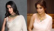 Telly Divas: Ankita Lokhande And Mouni Roy  Look Divine In White Saree With Heavy Neckpiece