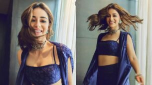 Back In Hyderabad: Ananya Panday graces in royal blue embellished co-Ord set for Liger promotions