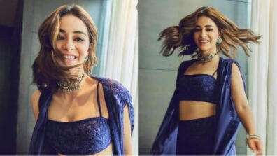 Back In Hyderabad: Ananya Panday graces in royal blue embellished co-Ord set for Liger promotions