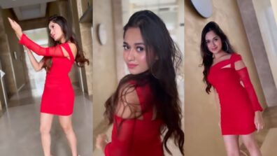 Vibing like fire: Jannat Zubair looks tempting in cutout red bodycon dress, grooves to ‘Melody Roja’