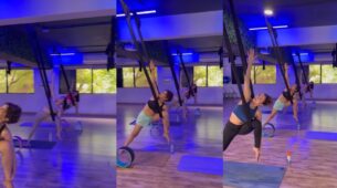 Viral Video: Malaika Arora proves age is just a number, spotted performing aerial yoga like teenager
