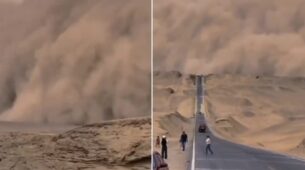 Viral Video: Northwest Chinese Communities Are Engulfed In Darkness By A Massive Sandstorm