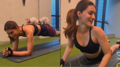 Watch: Kriti Sanon does planks in gym, gets love from two cute kittens