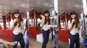 Watch: Rashmika Mandanna gets spotted at Versova Jetty, paparazzi says, “Doesn’t she have the cutest smile?”