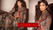 Watch Video: Shilpa Shetty looks stunning in printed gown, poses with her walker for photoshoot