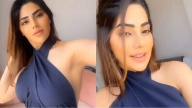 What beauty: Nikki Tamboli woos in halter-neck blue mini dress, video goes viral