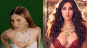 Actresses On Fire: Tara Sutaria is feeling sensuous in shimmery lehenga and jewellery, Nora Fatehi drops stunner in red plunging neckline crop outfit