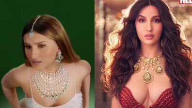 Actresses On Fire: Tara Sutaria is feeling sensuous in shimmery lehenga and jewellery, Nora Fatehi drops stunner in red plunging neckline crop outfit