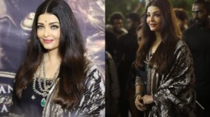 Aishwarya Rai Bachchan Sizzles The Black Salwar Suit For The Trailer Launch Of Upcoming Film Ponniyin Selvan