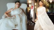 Alia Bhatt angelic appearance dressed in white sarees