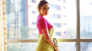 Amruta Khanvilkar Looks Ethereal At A Friend’s Wedding While Wearing A Green Sari!