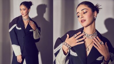 Ananya Panday Looks Breathtaking Classy In Black Pantsuit With Diamond Jewelry