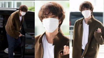 ARMY Special: BTS member Jin impresses with airport fashion, jets off to Los Angeles in brown jacket and simple white tshirt