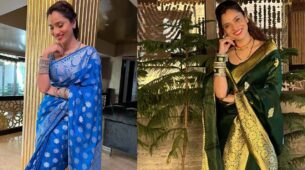 Beautiful sarees worn by Ankita Lokhande are key fashion inspiration