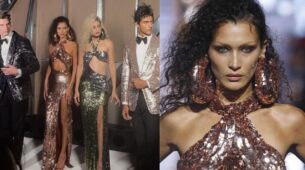 Bella Hadid And Gigi Hadid Look Astonishing In Glittery Outfits As They Walk The Ramp For Tom Ford At New York Fashion Week
