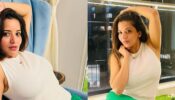 Bhojpuri actress Monalisa electrifies in white top and green pencil skirt