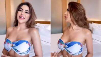 B*ld Video: Nikki Tamboli flaunts sensuous body in strapless, tinted blue hue crop top, check video ASAP