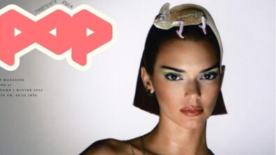 Check Out: Kendall Jenner Poses For The POP Magazine Cover With A Chameleon Perched On Her Head