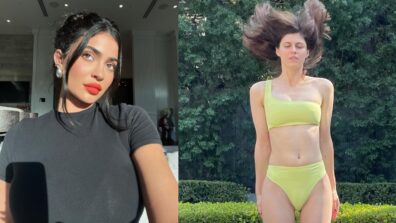 Check Out: Kylie Jenner Flaunting Her Red-Orange Lipstick On Social Media While Alexandra Daddario Dips In A Pool