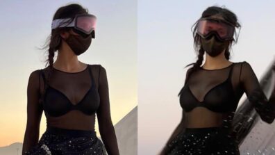 Check Out: Nina Dobrev Looks Sensational In A Black Sheer Ensemble At Burning Man 2022