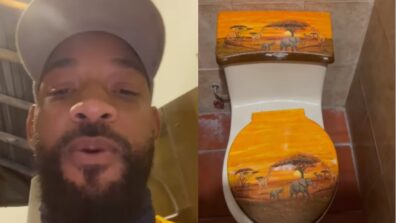 Check Out: “This Toilet’s Shit!” Says Will Smith While Admiring The Print On A Toilet Seat-Cover