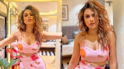 Crashed like this: Nia Sharma stabs internet with multicolored floral plunging neckline maxi outfit, flaunts curly hair