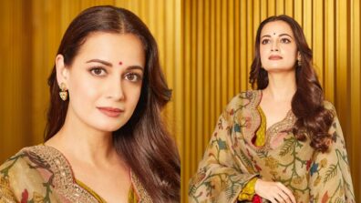 Dia Mirza looks resplendent in golden embroidered Anarkali suit, see pictures 