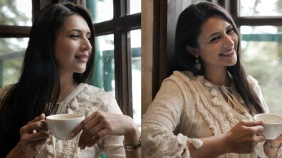 Divyanka Tripathi vibes with nature enjoying warm sip from her coffee