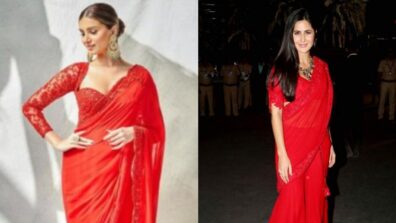 Fashion faceoff: Tara Sutaria vs Katrina Kaif: Whose red saree are you drooling over?