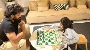 Father-daughter Duo Allu Arjun And Arha Looked Lovely As They Played Brain Game