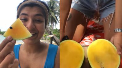 Food Vlog: TMKOC diva Nidhi Bhanushali shares adorable video, talks about love for yellow watermelon and its amazing taste