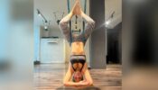 “Hang in there darling,” Hina Khan flaunting an aerial upside-down yoga pose