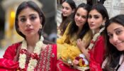 Hari Om: Mouni Roy visits temple during Navratri, flaunts sindoor and ‘varmala’ like a diva