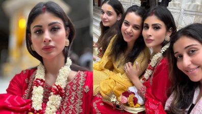 Hari Om: Mouni Roy visits temple during Navratri, flaunts sindoor and ‘varmala’ like a diva