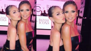Heidi Klum looks stunning in the picture with daughter Leni Klum in a chic black outfit