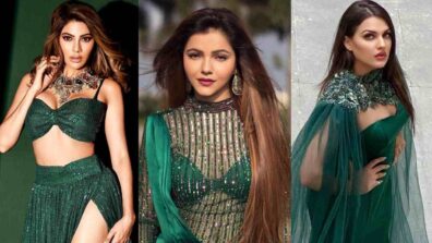 Himanshi Khurana, Nikki Tamboli, And Rubina Dilaik Look Resplendent In Green Outfit looks