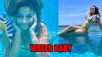 Hina Khan turns sensuous water baby in printed bikini, Mouni Roy feel the heat