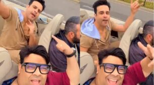 “Jalebi Baby” Kiku Sharda And Krushna Abhishek Enjoy The Open Car Ride While Lip-syncing The Song