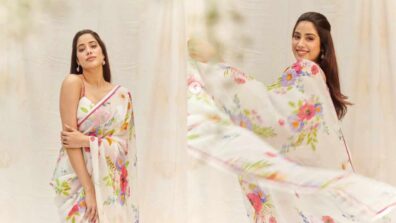 Janhvi Kapoor looks floral dream in designer white saree, see pictures