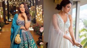 Jasmin Bhasin looks beautiful in stylish suits and gorgeous lehengas