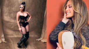 Jennifer Lopez And Nicki Minaj Dressed In Different Black Outfits, Serving Opposite Vibes
