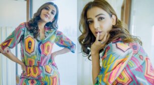 Kajal Aggarwal Sizzles The Multicoloured Hued Outfit Giving Hottest Looks