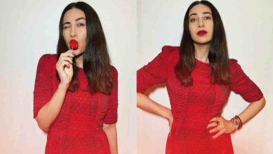 Karisma Kapoor smears the world in red, looks sheer in red bodycon dress