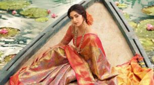 Keerthy Suresh is ultimate ethnic beauty in orange heavy-printed Kanjivaram saree with gajra, we are in love