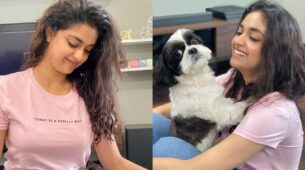 Keerthy Suresh Posing With Her Pet Doggy Nyke, Says ‘A Perfect Day Indeed’