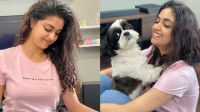 Keerthy Suresh Posing With Her Pet Doggy Nyke, Says ‘A Perfect Day Indeed’