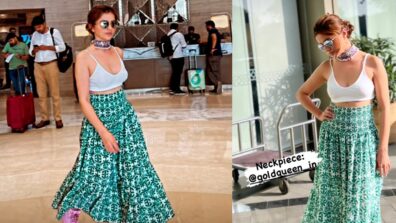 KKK 12: Rubina Dilaik is a sight to behold in white bralette and bohemian green printed skirt, check out special jewellery